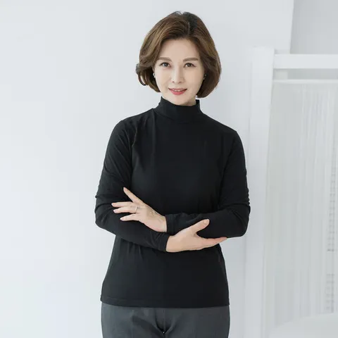 엄마옷 마담4060 스탠다드기모폴라티셔츠-ZTE2311082-