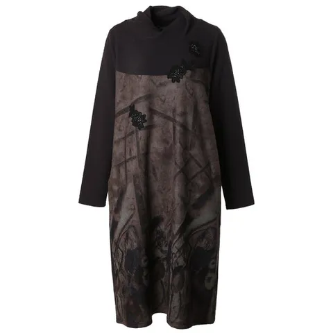 [ 롯데백화점 ][몬테밀라노]나염배색터틀넥원피스XM312O2695