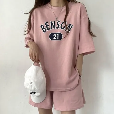 여성 여름 반팔 반바지 트레이닝 상하 셋업 세트