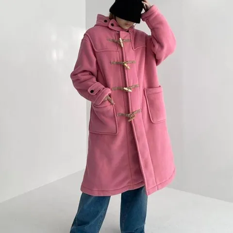 [무배] 여자 떡볶이코트 Y2K 후드 뽀글이 양털 겨울 롱코트