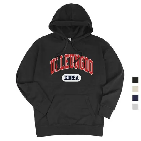 [폴앤폴]기모 울릉도 레터링 오버핏 남여공용 후드티