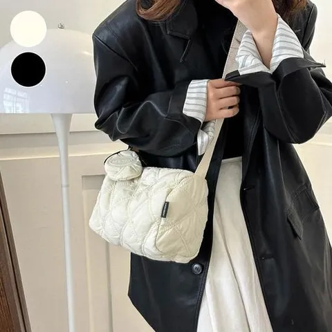 미니파우치 예쁜 패브릭 퀼티드백 원통형 크로스백