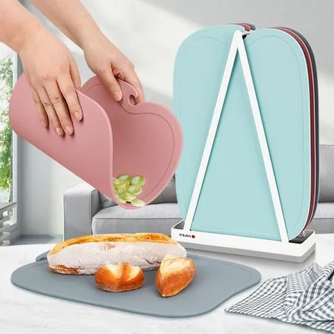 애플TPU도마 4P세트 거치대 실리콘 꽂이 미니 칼 위생도마