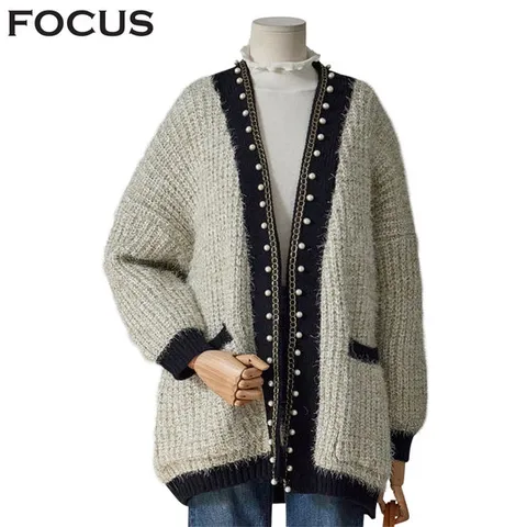 [ 롯데백화점 ][포커스]진주체인 펄 롱가디건_FW3K7KC0389