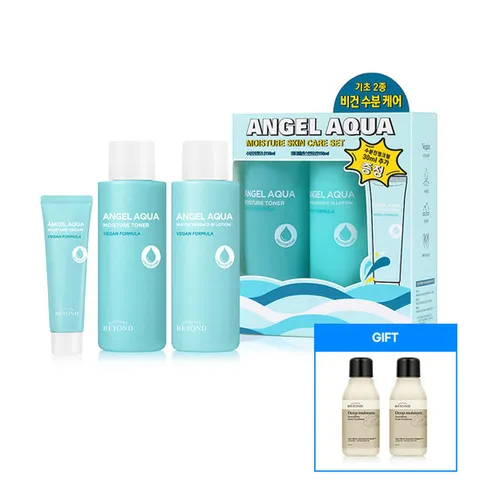 비욘드 엔젤 아쿠아 기초 2종 기획세트 + 여행용 체험분 2종(바디워시60ml + 바디 에멀전 60ml)