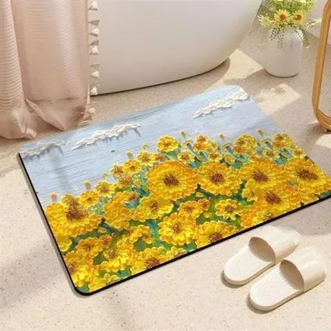 재물운 해바라기발매트 물세척 가능 규조토 욕실매트 층간소음