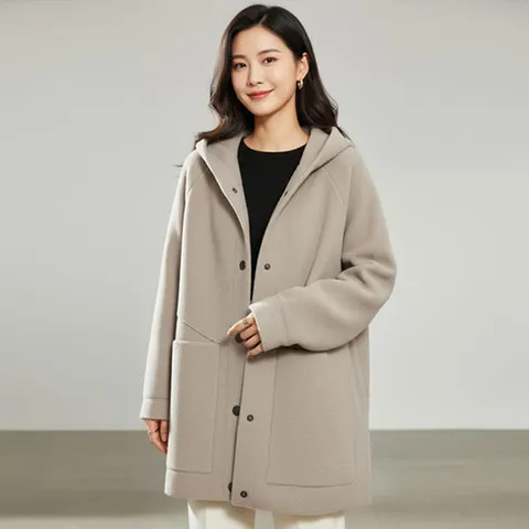 비앙 후드 버튼 코트_RC4HC003