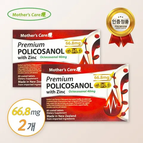 마더스케어 프리미엄 폴리코사놀 골드 66.8mg 60정 2개