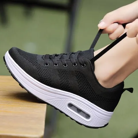 [베리슈]여성 6.5cm 통굽 삭스 키높이운동화 워킹화 런닝화