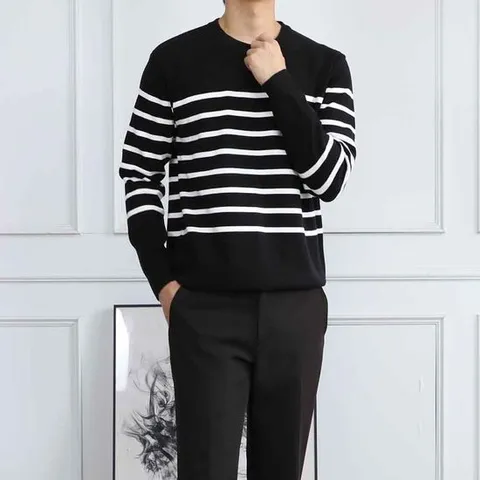 [세컨에디션]봄가을 스트라이프 니트