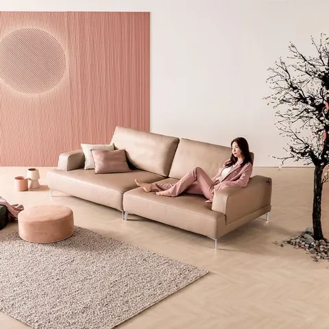 [봄소와] 다슬 4인용 통가죽 스윙 소파