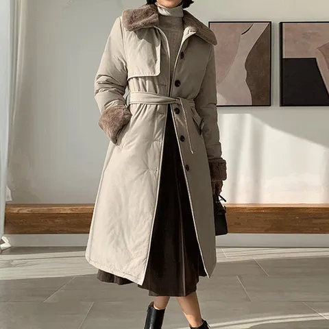 (뮬랑) 디브 싱글 패딩 퍼 코트[패딩DCY17]