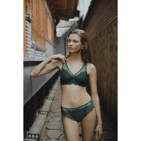 [ 롯데백화점 ][D컵] 살루트 풀메이크 홑겹 브라 햄팬티 세트