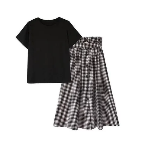 치마세트셋업 상의 포함 여름 여성캐주얼 롱스커트 셋트