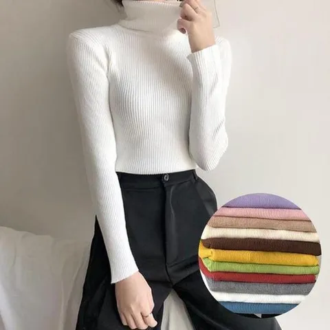 골지 목폴라 터틀넥 긴팔 티셔츠 다양한컬러