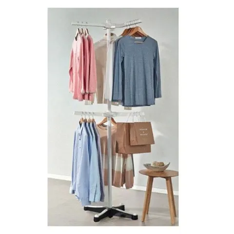 이동식행거 트리플행거(아이보리) 국산 업그레이드 회전날개 행