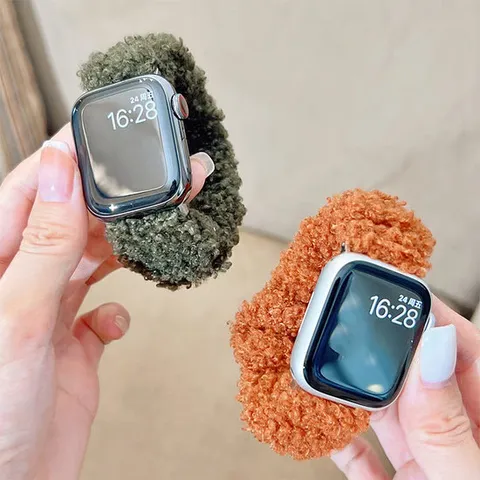 애플워치 8 7 6 5 4 3 se 뽀글이 털 스크런치 곱창 밴드 스트랩