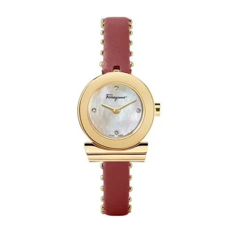 Ferragamo 페라가모 간치니 다이아 레드 레더 시계 SF4300518