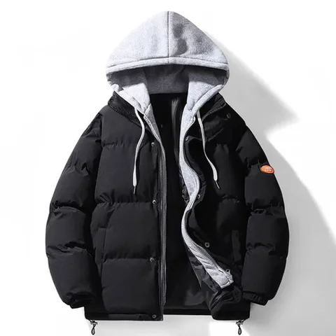 남녀 공용 면 후드 레이어드 패딩 점퍼 WI052P