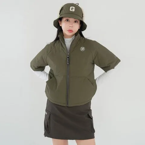 [제이투제이]제이투제이 여성골프웨어 엠보 패딩 스윙점퍼