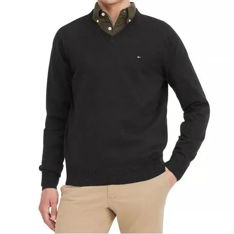 타미힐피거 에센셜 브이넥 남녀공용 니트