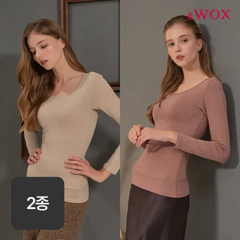 앤왁스 브라탑 배쏙티 웜히트 긴팔형 2종 여성 보정속옷(오트베이지+어텀로즈)