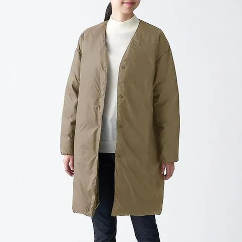 롱다운 패딩점퍼 가벼운 롱코트 속 자켓 슬림 노카라