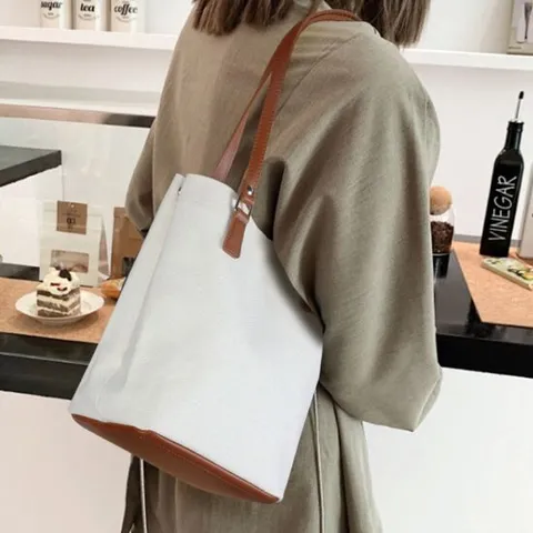 직장인토트백 여성 출근룩 캔버스백 무지 에코 천가방 작은가방