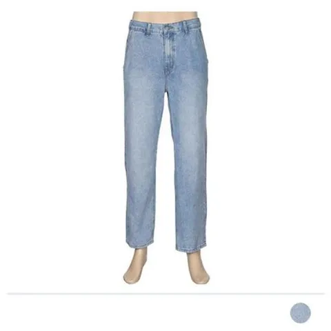 [라일리] Rly 던츠 뒷밴딩 세미와이드 청바지_연청