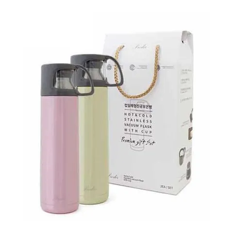 PR 컵 일체형 선물세트 350ml 2개 보온병 보냉병