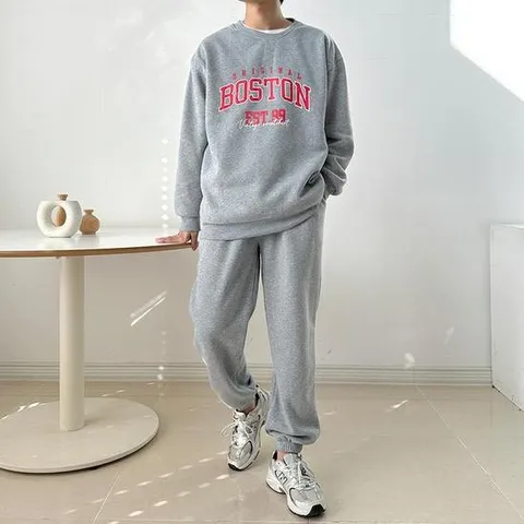 보스턴 남자 기모 맨투맨 조거 세트 USD-231119M