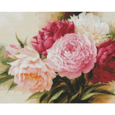 하모니아트 보석십자수 40x50 모란1 보석십자수 비즈공예