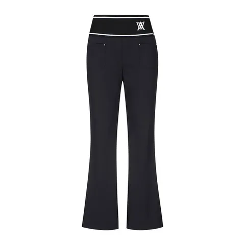 [어뉴골프] 여성WOMEN LOGO BAND BOOTCUT LONG PANTS_BK