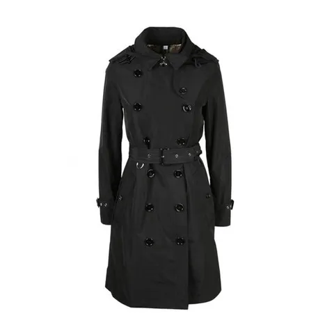 버버리 디태처블 후드 타프타 트렌치코트 블랙 여성 8033520