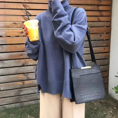 [영끌레르] Y1217S 목폴라 니트 박시 스타일