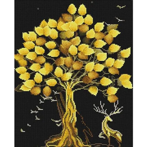 황금 재물 나무 (캔버스) 보석십자수 40x50 보석십자수