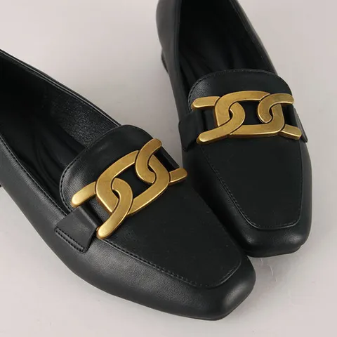 [원더슈즈]골드체인 베스트 가죽 인기 로퍼 3CM P-819