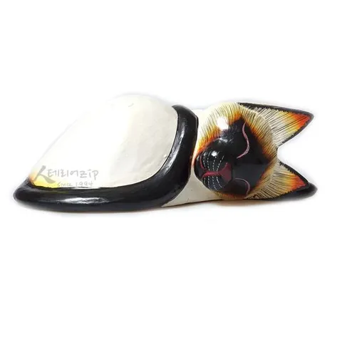 크리스마스선물 잠자는 샴 고양이 암모나이트 목각인형 감성소품