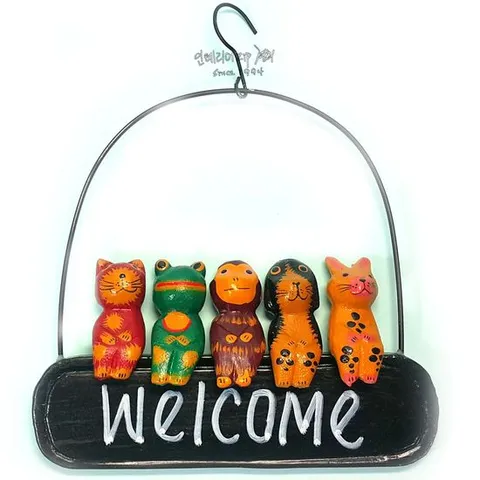 크리스마스선물 웰컴 5친구 동물인형 인테리어소품 목각인형 감