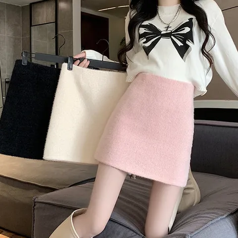 [페리엠]하이웨스트 미니 스커트 도톰 A라인 헤이슨미니스커트