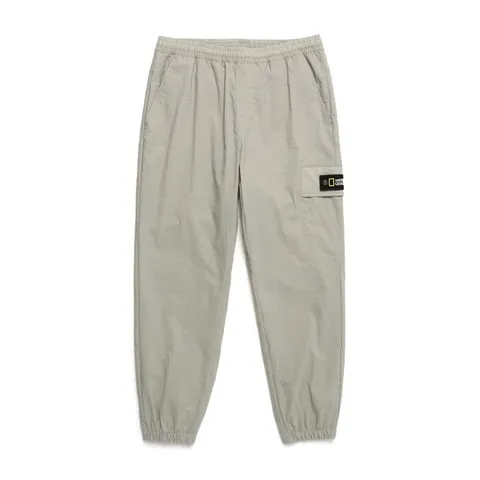 내셔널지오그래픽 N241UPT990 우븐 트레이닝 카고 조거 팬츠 OAK BEIGE