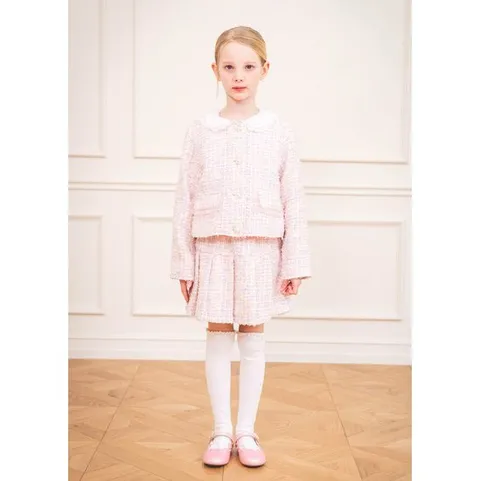 [ 롯데백화점 ][로엠걸즈(아동)]트위드 주름스커트치마RGWH24S6C