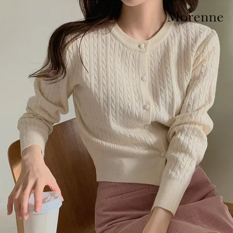 [모어렌] 빌리언 케이블 크롭 라운드 가디건 [tcd0316]