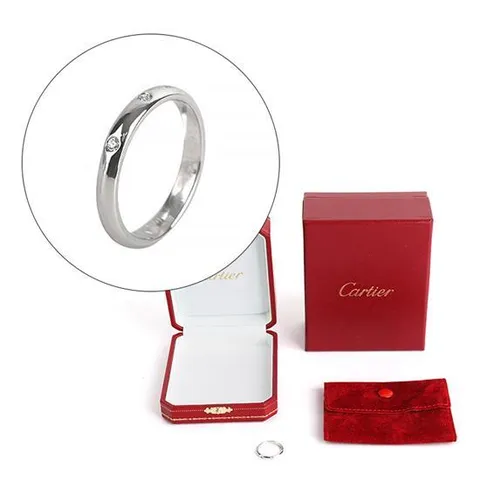 (중고명품)까르띠에 1895 웨딩밴드 플래티늄 다이아 3P 48호 2.5mm