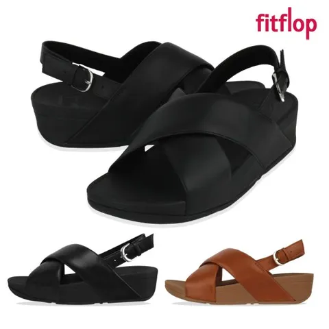 핏플랍 샌들 루루 크로스 백 스트랩 여성 블랙/라이트 탄 2종택1