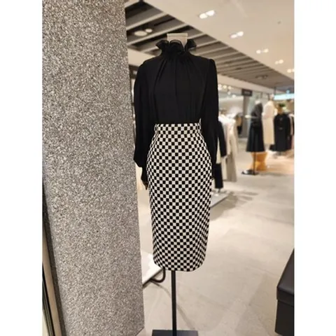 [ 현대백화점 ]JIGOTT 지고트 JP3E0SK543  체크 니트 스커트