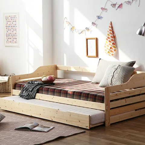 베스트리빙 패밀리 소나무 원목 B026 슬라이딩 확장형 2층침대/매트별도