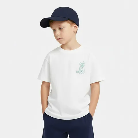 [프리미에팜]미 키 마우스 아동 화이트 5부 티셔츠 WH