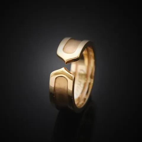 (중고명품반지)까르띠에 더블 C링 18K 로즈골드 49호 6.4mm