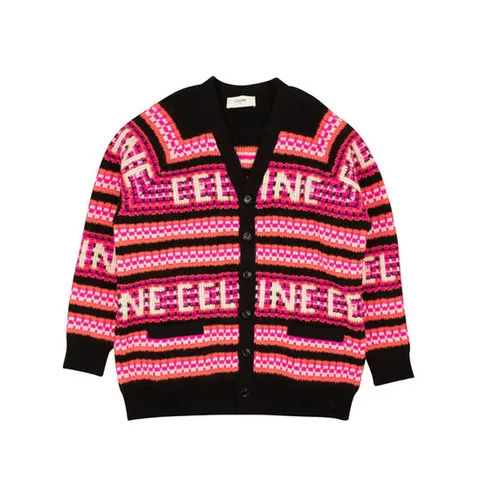 셀린느 자카드 니트 울 가디건 블랙핑크 남성 2AC91579S 24BK